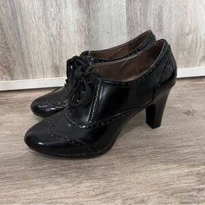 Naturalizer Heel Oxford Wingtip Brogue Women 6 Black Academia Witchy Steampunk